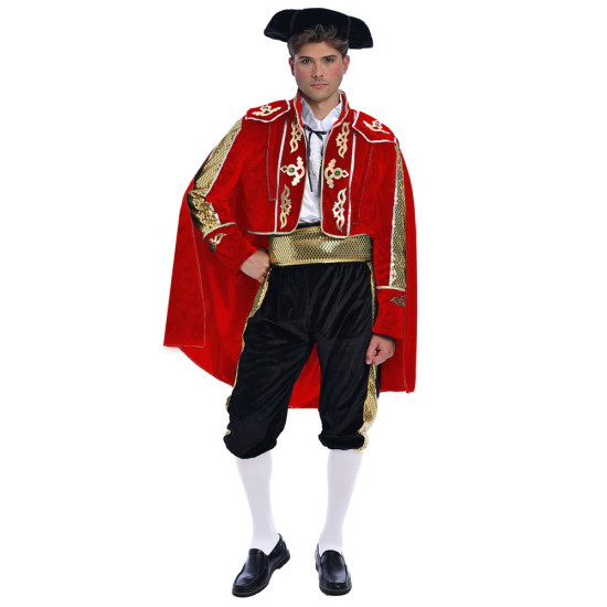 MEN’S MATADOR COSTUME RED & BLACK VELVET